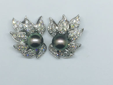 Platinum Diamond South Sea Pearl Earring
