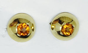 Dome earring 14k honey colored sapphire