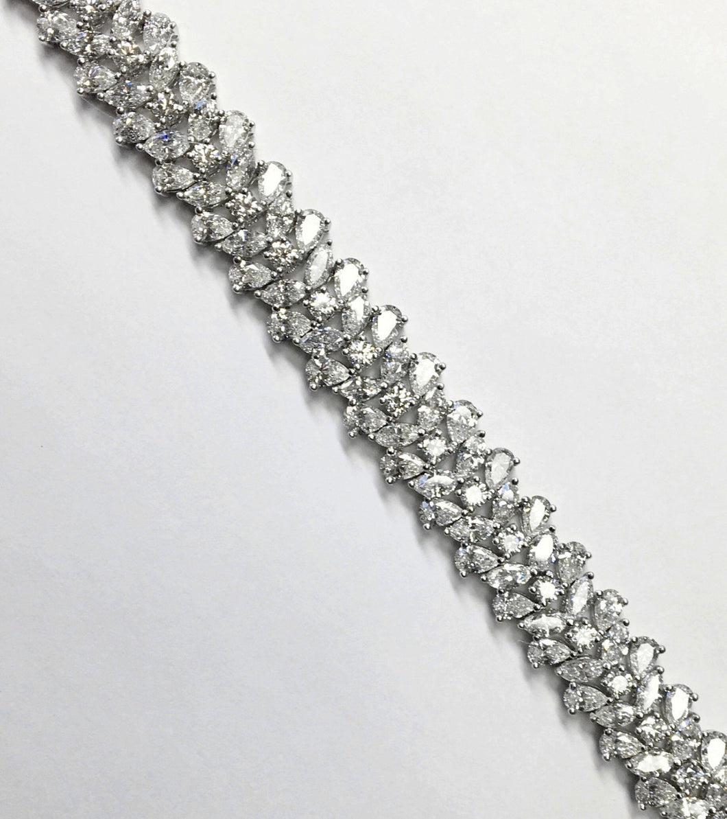 Estate Platinum and Diamond Fancy Flexible Bracelet