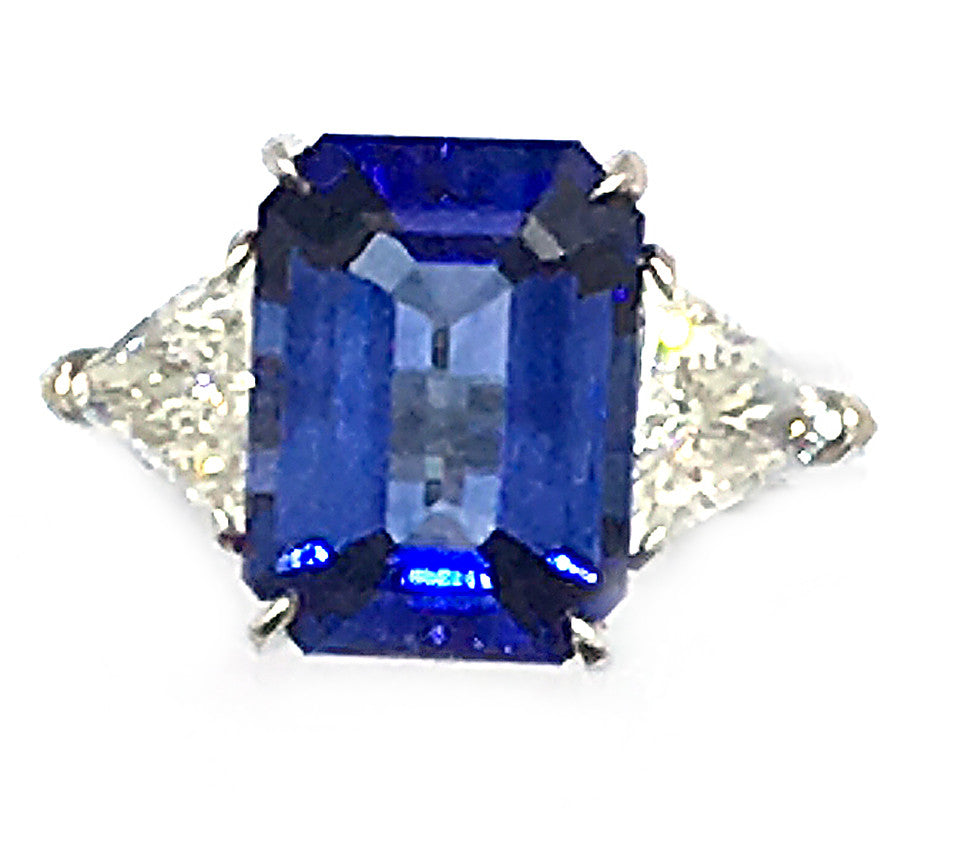 Sapphire & Diamond 3-Stone Ring