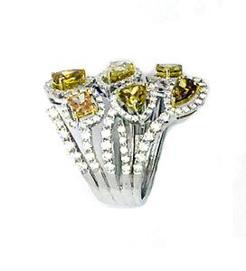 Natural Scotch Colored Diamond Cocktail Ring