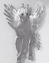 Load image into Gallery viewer, Sterling Silver &amp; Diamond Pegasus Brooch  Pendant