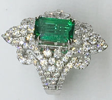 Load image into Gallery viewer, Emerald &amp; Diamond Formal Cocktail Ring