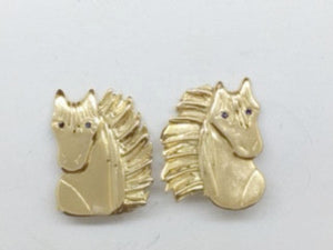 Horse Head 14kt clip earrings