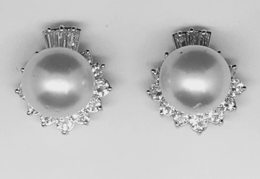 South Sea Pearl and Diamond Earring