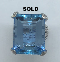 Load image into Gallery viewer, Aquamarine &amp; Diamond Estate Ring