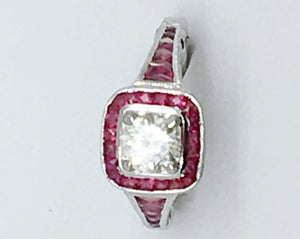 Diamond & Ruby "Art Deco" Style Ring