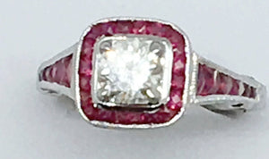 Diamond & Ruby "Art Deco" Style Ring