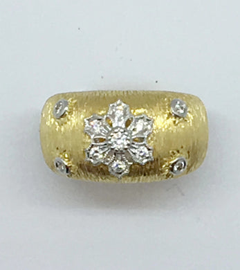 Buccellati-Style Vintage Gold & Diamond Ring
