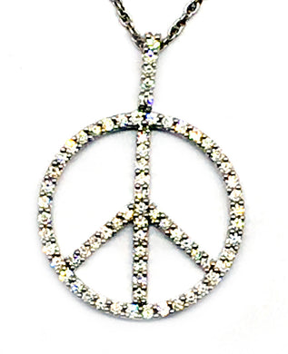 necklace 18k ,diamond Peace sign