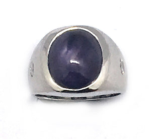 Ring gents star sapphire