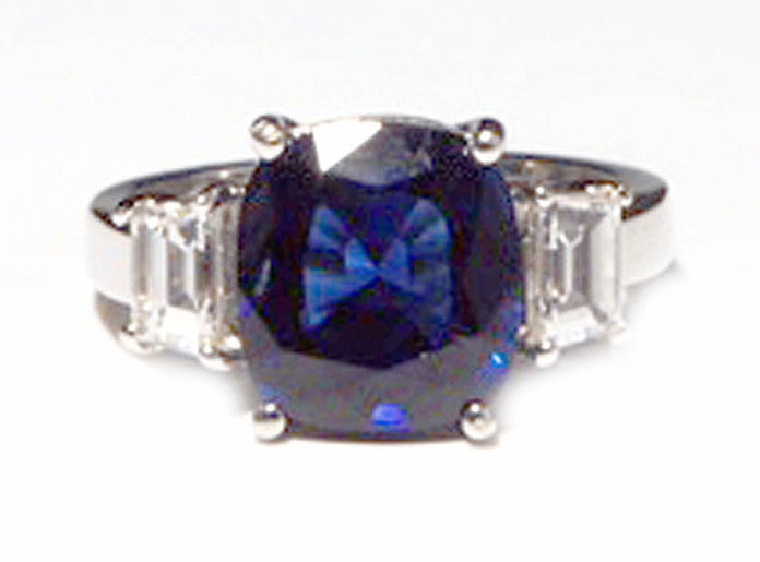 Cylon Sapphire & Diamond Platinum Ring