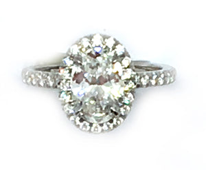 Oval Diamond Platinum Engagement Ring