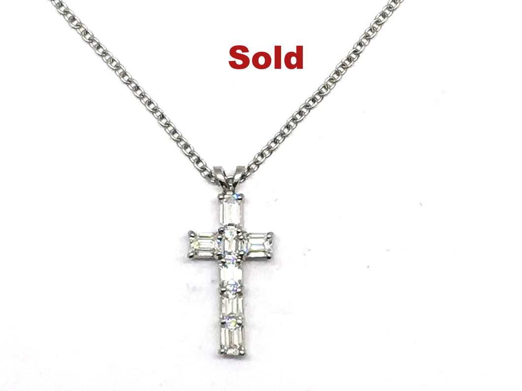 Diamond Cross in Platinum Setting
